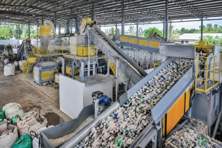 A fully integrated plastic recycling line running PE PP waste processing at a Southeast Asian facility