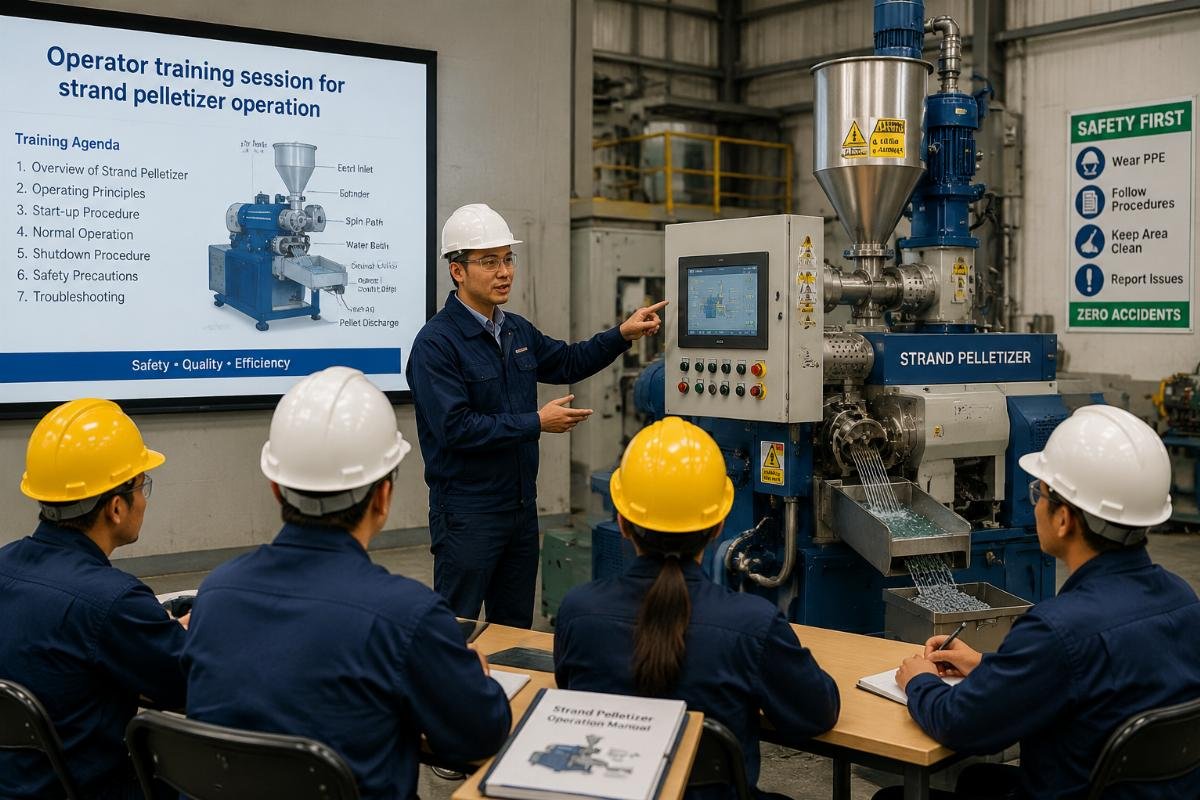 Operator training session for strand pelletizer operation