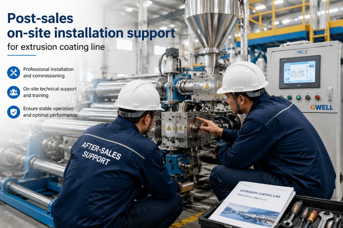 Post-sales on-site installation support for extrusion coating line
